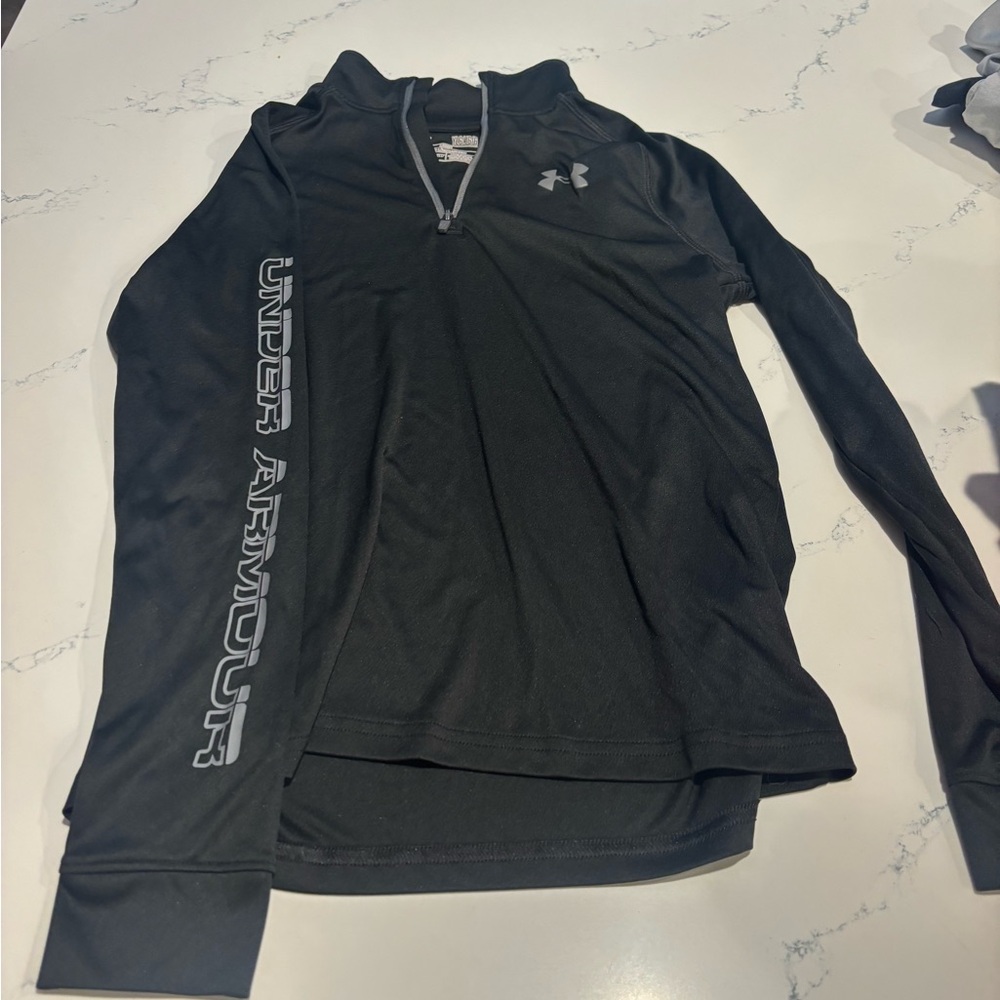 Under Armour Black Kids Hoodie with Logo